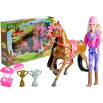 Dievčenský set  - bábika a hnedý koník